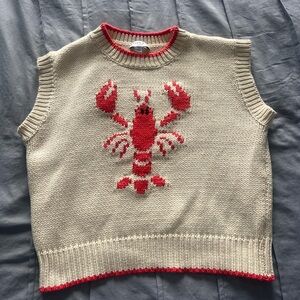 Gilli Cream and Red Knit Sweater Vest